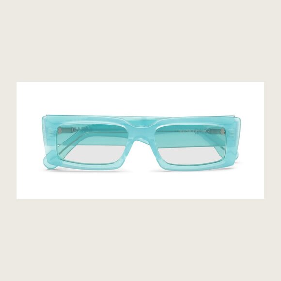 GANNI - Blue transparent rectangle sunglasses - Picture 6 of 6